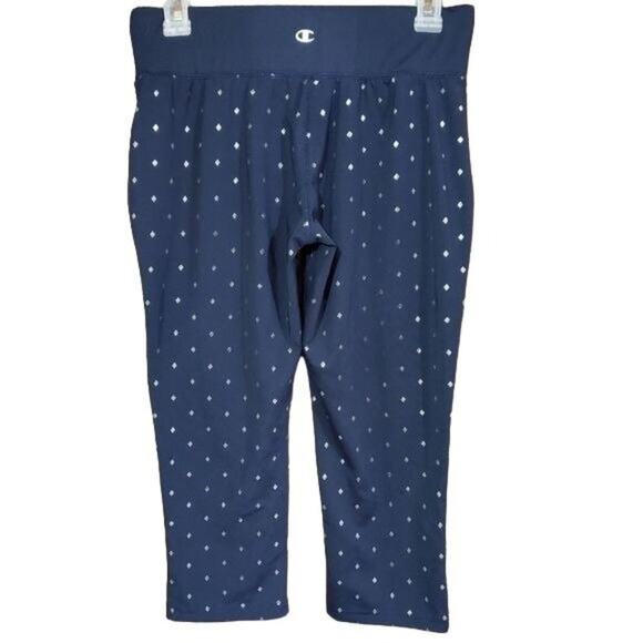 Champion Notre Dame University silver diamond print capri leggings womans size M - Picture 2 of 6